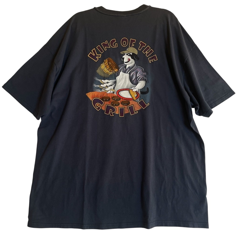 Big Dogs Shirt Mens XXL King of the Grill Tee Navy Blue BBQ Graphic Dad Gift